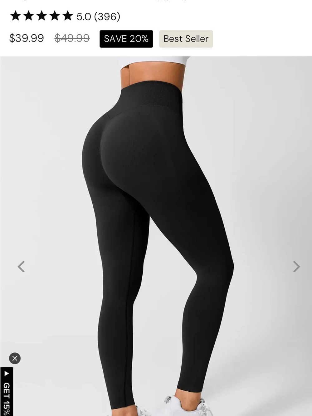 High-Rise Sculpting Black Leggings with Contour Waistband